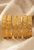 gold platted  bangles for women combo pack of 3