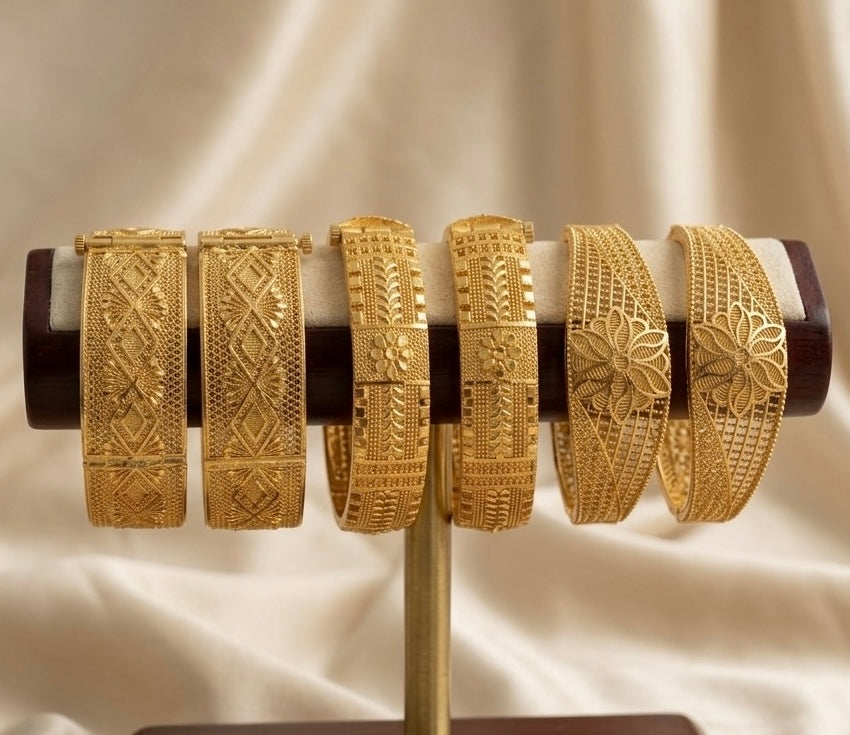 gold platted  bangles for women combo pack of 3