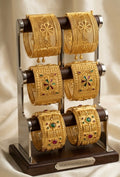 gold platted broad scroo bangles for women combo pack of 3