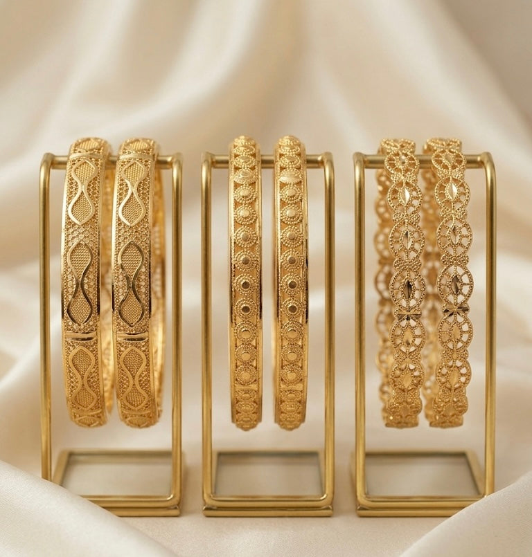 gold platted  bangles for women combo pack of 3