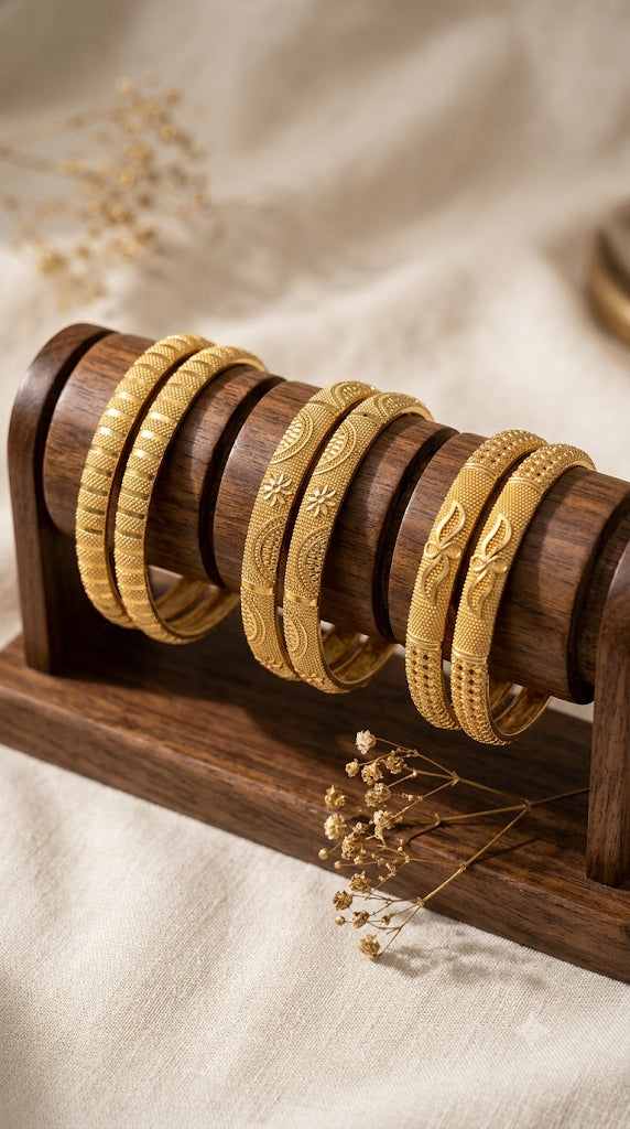 gold platted  bangles for women combo pack of 3