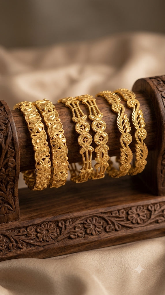 gold platted  bangles for women combo pack of 3