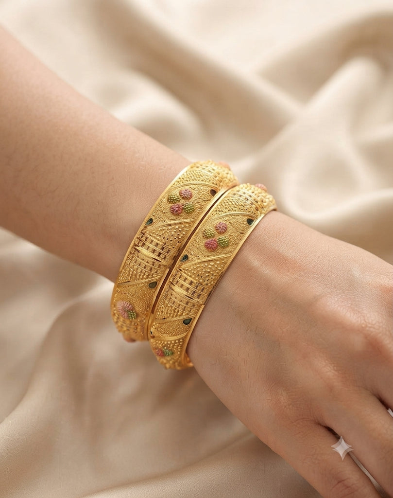 gold platted  bangles for women combo pack of 3