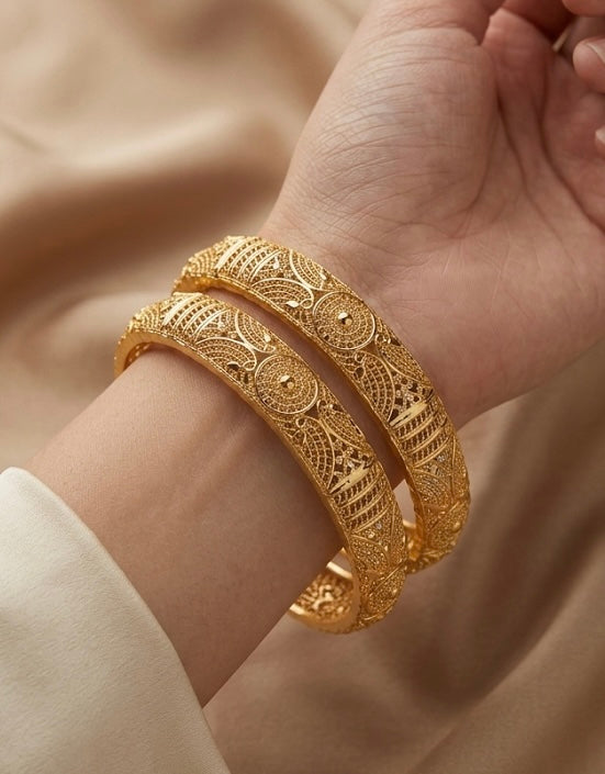 gold platted  bangles for women combo pack of 3
