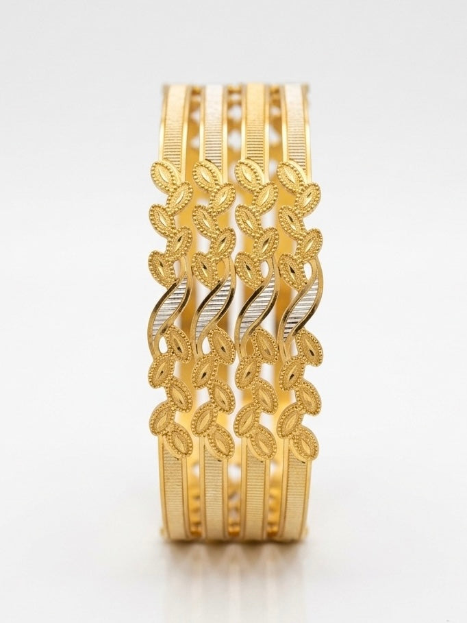 Traditional  Gold Plated Textured Designer Bangles | Ethnic Bangles -1591