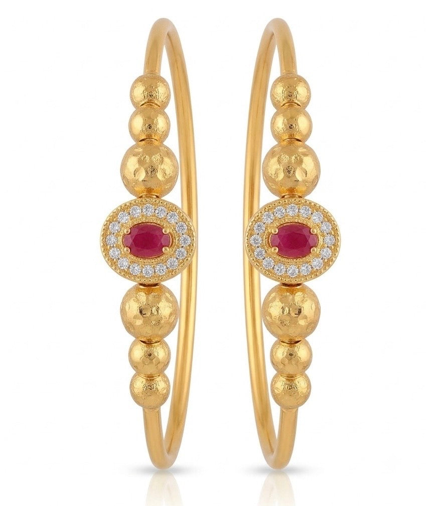 Traditional  Gold Plated Textured Designer Bangles | Ethnic Bangles -1641
