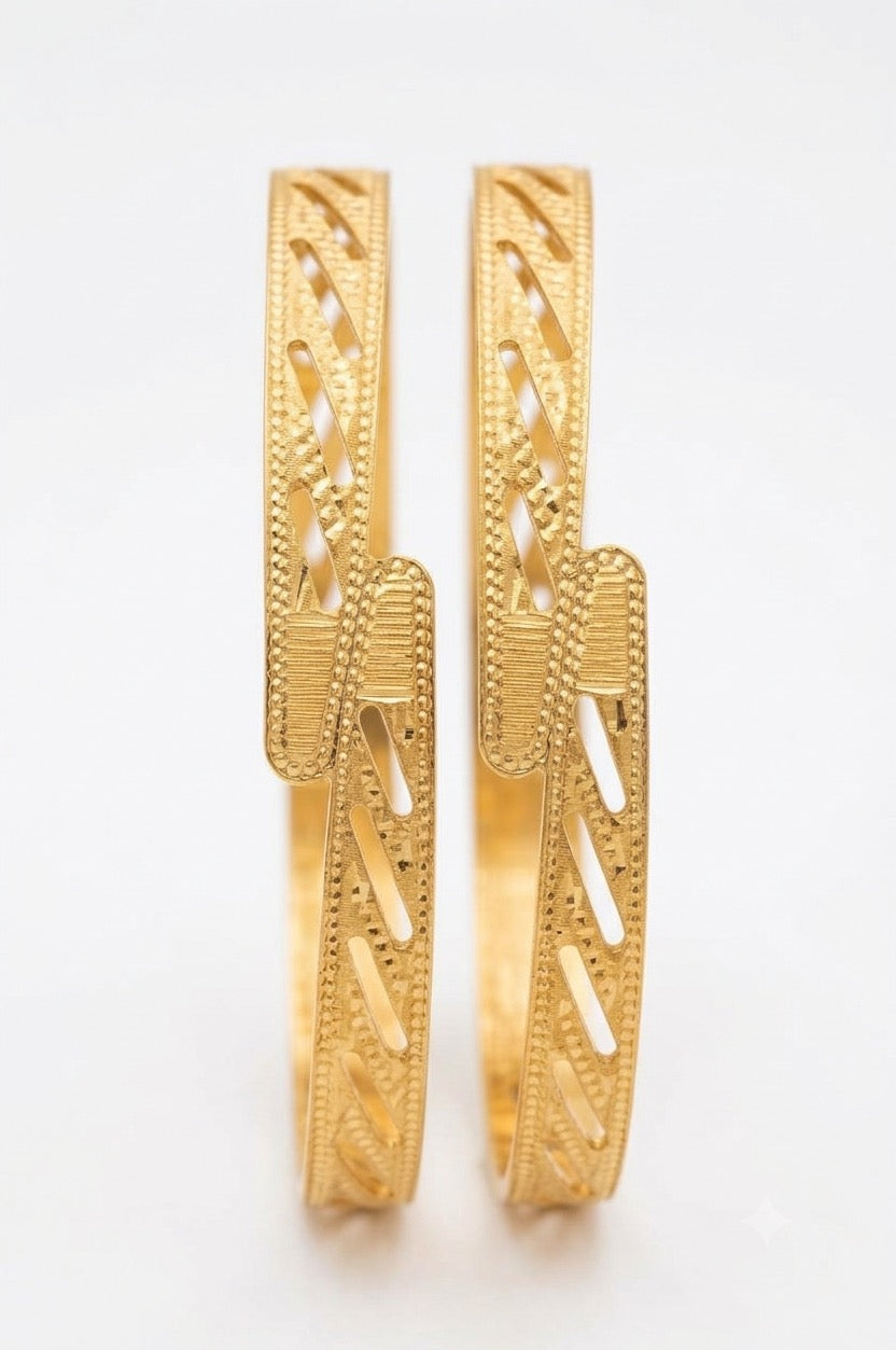 Traditional  Gold Plated Textured Designer Bangles | Ethnic Bangles -1621