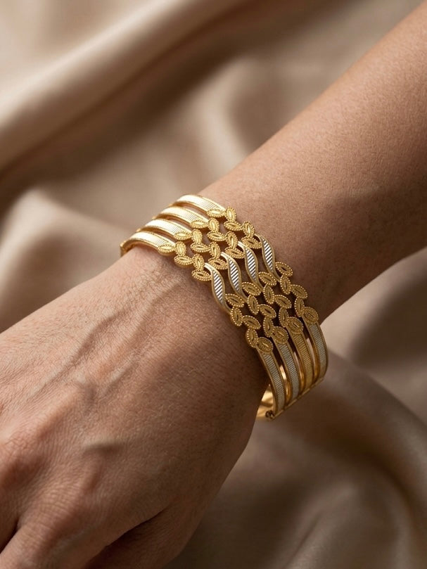 Traditional  Gold Plated Textured Designer Bangles | Ethnic Bangles -1591