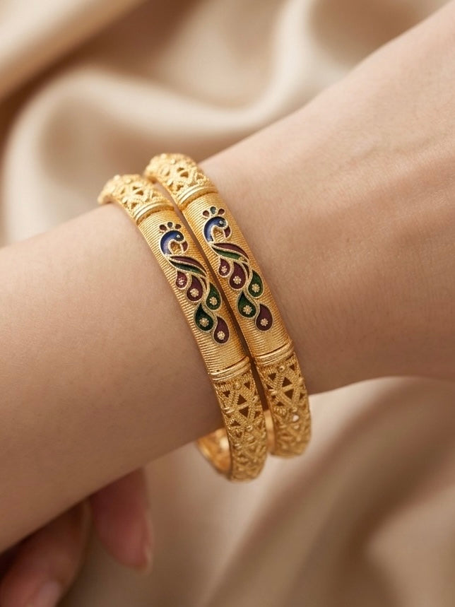 gold platted bangles for women combo pack of 3
