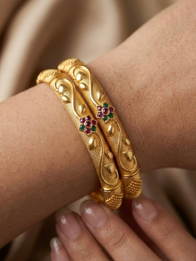gold platted bangles for women combo pack of 3