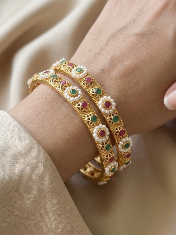 gold platted bangles for women combo pack of 3