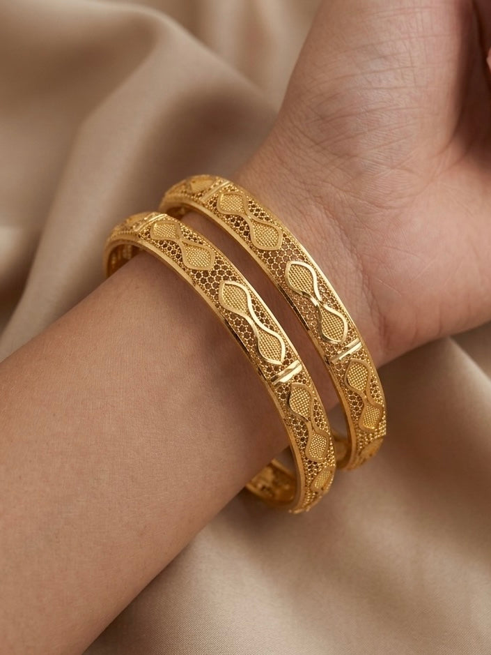 gold platted  bangles for women combo pack of 3