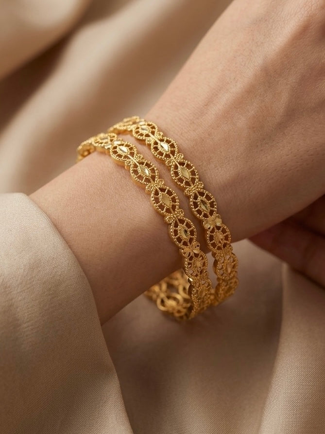 gold platted  bangles for women combo pack of 3