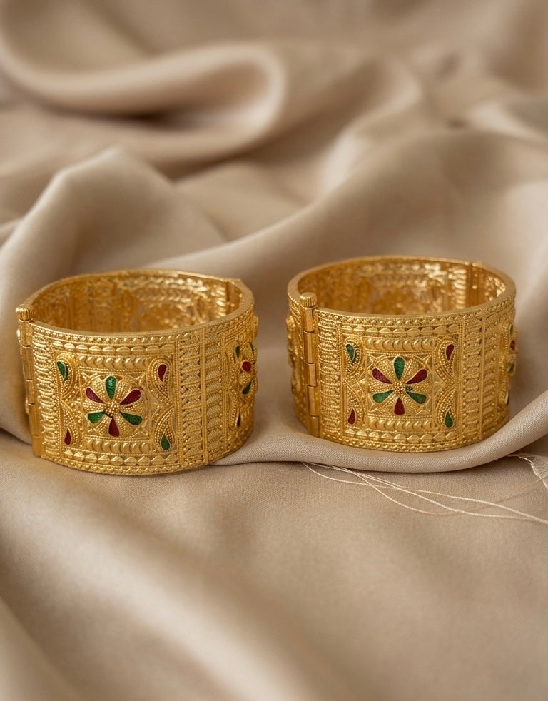 Butterfly Style Red Stone Bangles