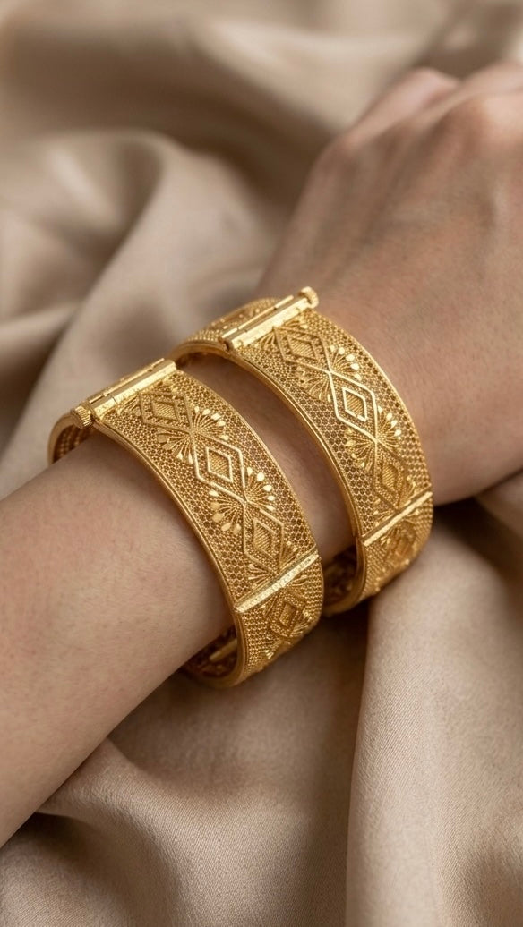 gold platted  bangles for women combo pack of 3