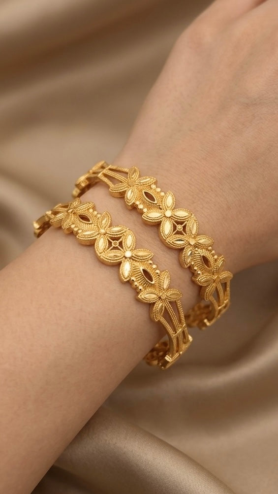 gold platted  bangles for women combo pack of 3
