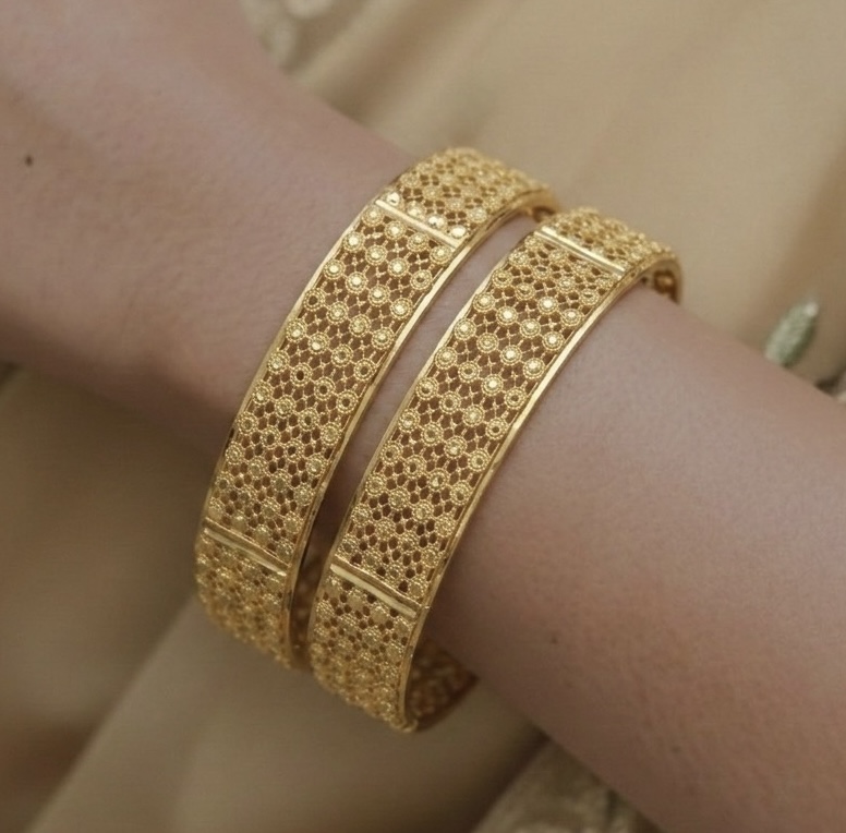gold platted bangles for women combo pack of 3 - Image 4