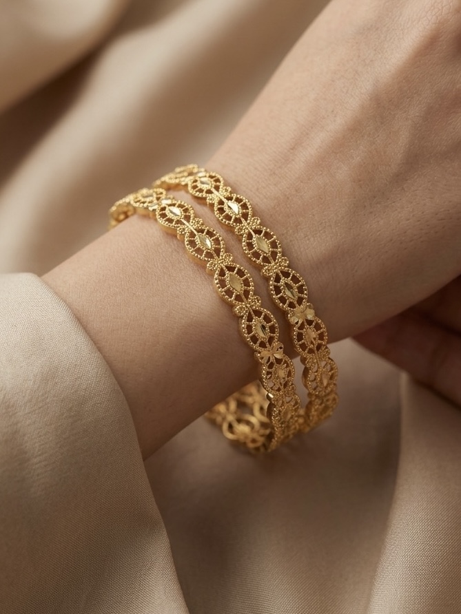 gold platted bangles for women combo pack of 3 - Image 2